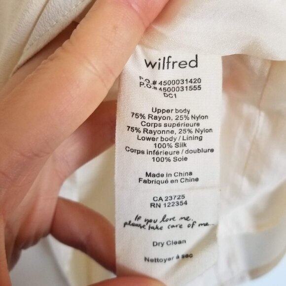 NEW Aritzia Wilfred Sablons 100% Silk Floral Lace Ivory Dress Size 6 - Picture 15 of 16